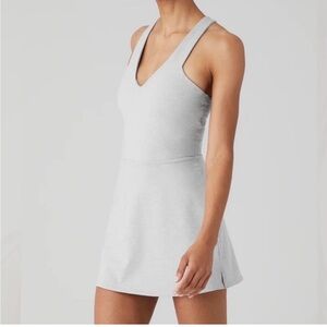 ALO Yoga Light Grey V-Neck Sleeveless Mini Dress